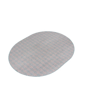 Pink and Aqua 7' 10 x 10' Jill Zarin Outdoor Oval Area Rug Weather Resistant for Patio, Deck, Terrace, Balcony, Porch Durable 100% Polypropylene Carpet for Outside for Sale at Rug Engine