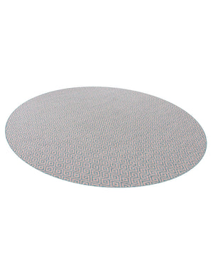 Pink and Aqua 10' 8 x 10' 8 Jill Zarin Outdoor Round Area Rug Weather Resistant for Patio, Deck, Terrace, Balcony, Porch Durable 100% Polypropylene Carpet for Outside for Sale at Rug Engine