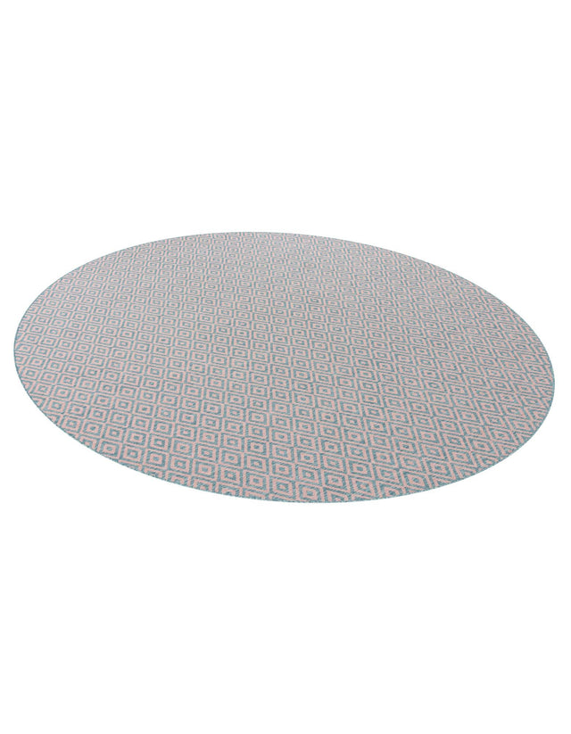 Pink and Aqua 10' 8 x 10' 8 Jill Zarin Outdoor Round Area Rug Weather Resistant for Patio, Deck, Terrace, Balcony, Porch Durable 100% Polypropylene Carpet for Outside for Sale at Rug Engine