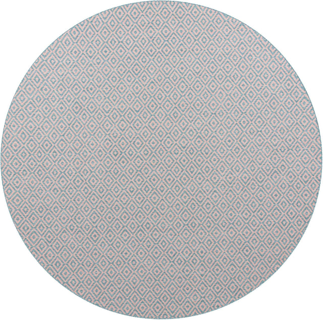 Pink and Aqua 10' 8 x 10' 8 Jill Zarin Outdoor Round Area Rug Weather Resistant for Patio, Deck, Terrace, Balcony, Porch Durable 100% Polypropylene Carpet for Outside for Sale at Rug Engine