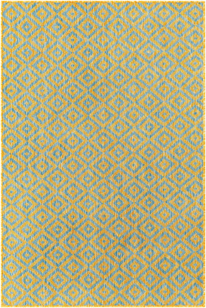 Yellow and Aqua 4' 1 x 6' 1 Jill Zarin Outdoor Rectangle Area Rug Weather Resistant for Patio, Deck, Terrace, Balcony, Porch Durable 100% Polypropylene Carpet for Outside for Sale at Rug Engine