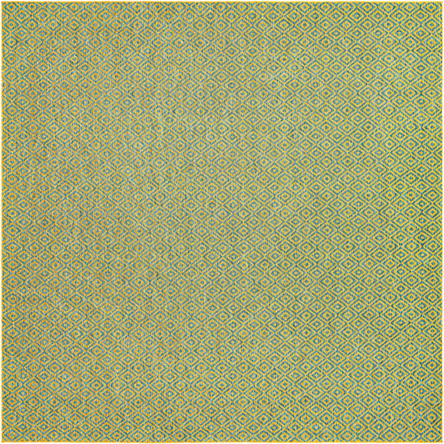 Yellow and Aqua 13' 1 x 13' 1 Jill Zarin Outdoor Square Area Rug Weather Resistant for Patio, Deck, Terrace, Balcony, Porch Durable 100% Polypropylene Carpet for Outside for Sale at Rug Engine