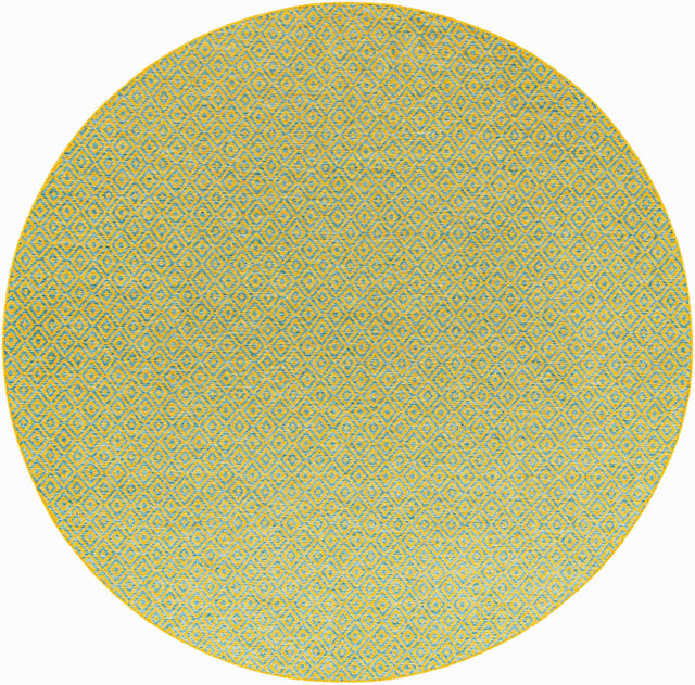 Yellow and Aqua 13' 1 x 13' 1 Jill Zarin Outdoor Round Area Rug Weather Resistant for Patio, Deck, Terrace, Balcony, Porch Durable 100% Polypropylene Carpet for Outside for Sale at Rug Engine