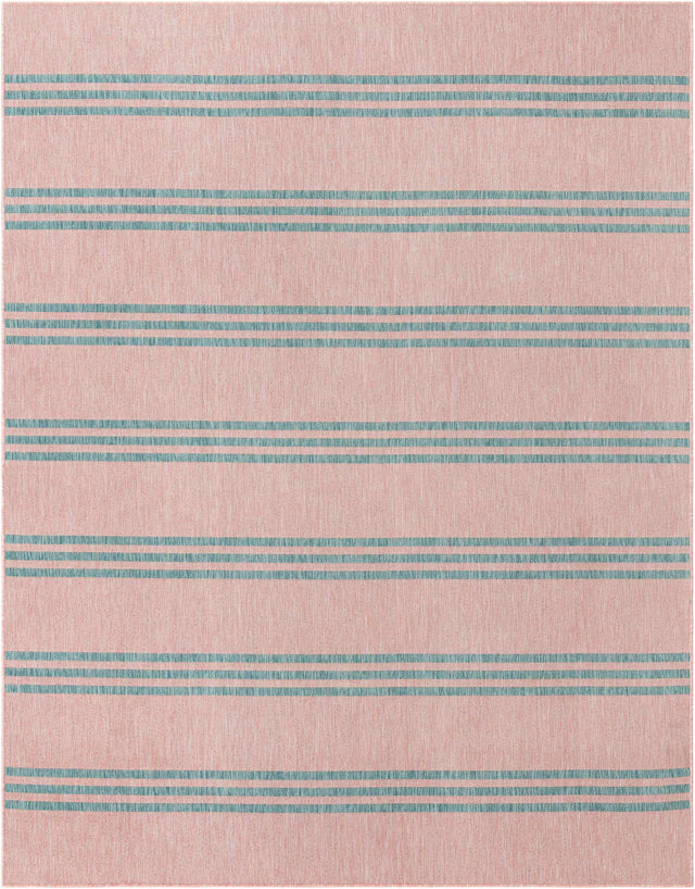Pink and Aqua 7' 10 x 10' Jill Zarin Outdoor Rectangle Area Rug Weather Resistant for Patio, Deck, Terrace, Balcony, Porch Durable 100% Polypropylene Carpet for Outside for Sale at Rug Engine