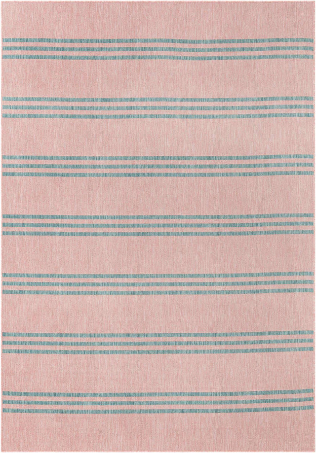 Pink and Aqua 7' 1 x 10' Jill Zarin Outdoor Rectangle Area Rug Weather Resistant for Patio, Deck, Terrace, Balcony, Porch Durable 100% Polypropylene Carpet for Outside for Sale at Rug Engine