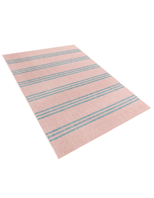 Pink and Aqua 6' 1 x 9' Jill Zarin Outdoor Rectangle Area Rug Weather Resistant for Patio, Deck, Terrace, Balcony, Porch Durable 100% Polypropylene Carpet for Outside for Sale at Rug Engine