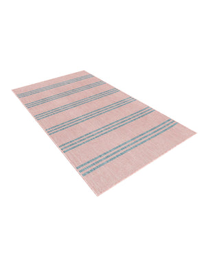 Pink and Aqua 3' 1 x 5' 3 Jill Zarin Outdoor Rectangle Area Rug Weather Resistant for Patio, Deck, Terrace, Balcony, Porch Durable 100% Polypropylene Carpet for Outside for Sale at Rug Engine