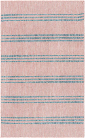 Pink and Aqua 3' 1 x 5' 3 Jill Zarin Outdoor Rectangle Area Rug Weather Resistant for Patio, Deck, Terrace, Balcony, Porch Durable 100% Polypropylene Carpet for Outside for Sale at Rug Engine