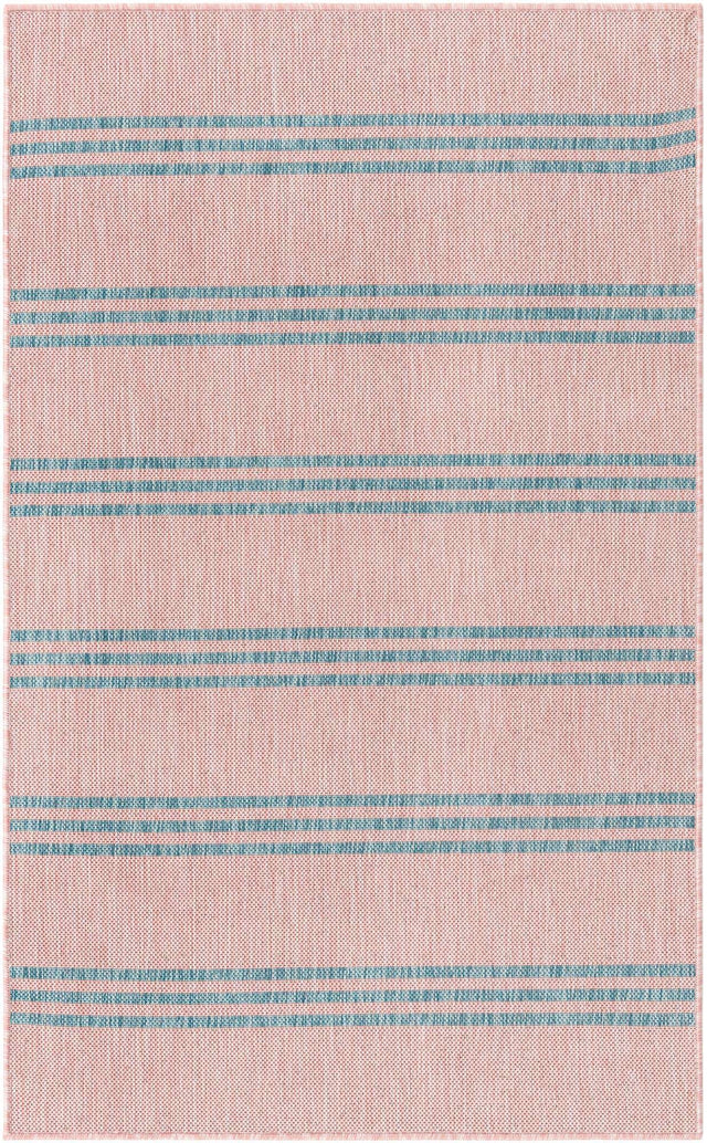 Pink and Aqua 3' 1 x 5' 3 Jill Zarin Outdoor Rectangle Area Rug Weather Resistant for Patio, Deck, Terrace, Balcony, Porch Durable 100% Polypropylene Carpet for Outside for Sale at Rug Engine
