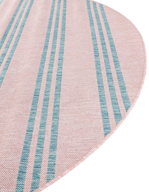 Pink and Aqua 5' 3 x 8' Jill Zarin Outdoor Oval Area Rug Weather Resistant for Patio, Deck, Terrace, Balcony, Porch Durable 100% Polypropylene Carpet for Outside for Sale at Rug Engine