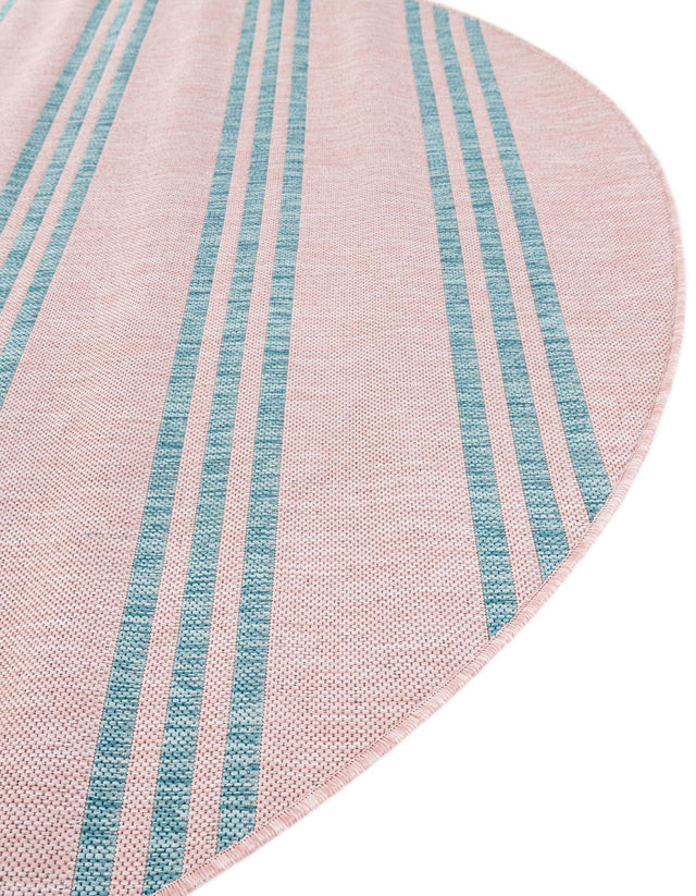 Pink and Aqua 5' 3 x 8' Jill Zarin Outdoor Oval Area Rug Weather Resistant for Patio, Deck, Terrace, Balcony, Porch Durable 100% Polypropylene Carpet for Outside for Sale at Rug Engine