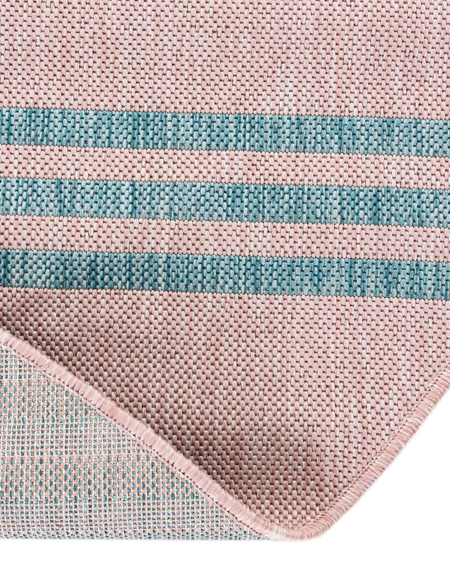 Pink and Aqua 5' 3 x 8' Jill Zarin Outdoor Oval Area Rug Weather Resistant for Patio, Deck, Terrace, Balcony, Porch Durable 100% Polypropylene Carpet for Outside for Sale at Rug Engine