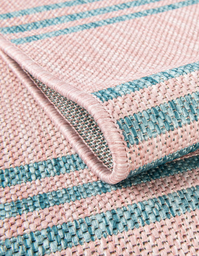 Pink and Aqua 10' 8 x 10' 8 Jill Zarin Outdoor Square Area Rug Weather Resistant for Patio, Deck, Terrace, Balcony, Porch Durable 100% Polypropylene Carpet for Outside for Sale at Rug Engine