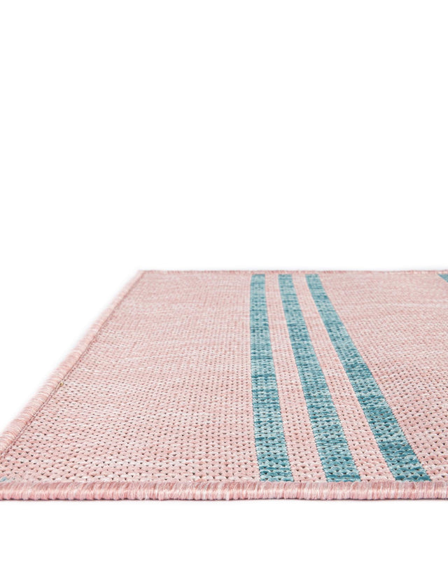 Pink and Aqua 10' 8 x 10' 8 Jill Zarin Outdoor Square Area Rug Weather Resistant for Patio, Deck, Terrace, Balcony, Porch Durable 100% Polypropylene Carpet for Outside for Sale at Rug Engine