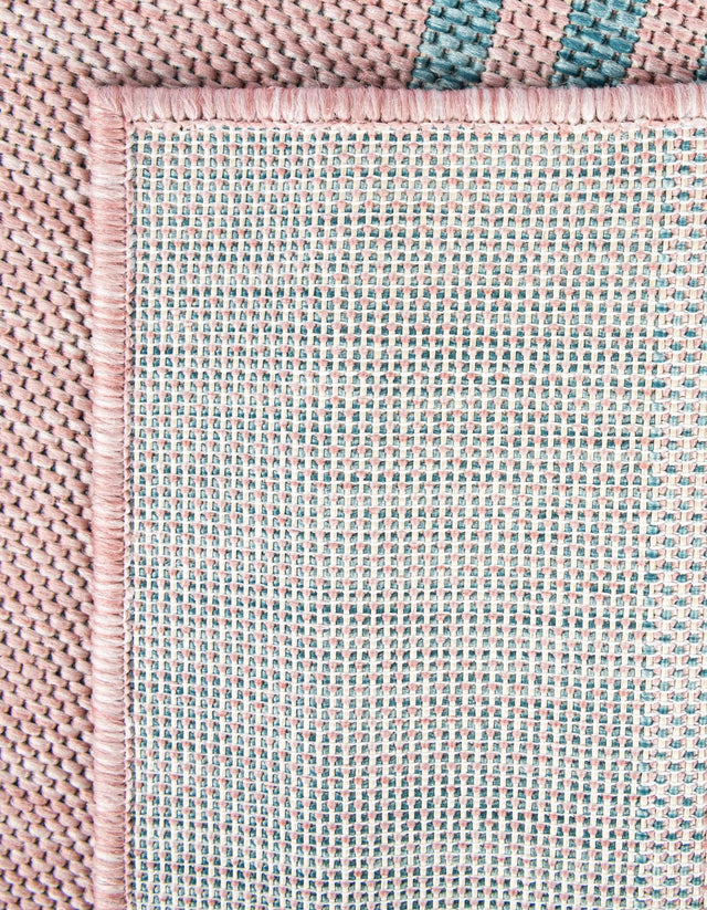 Pink and Aqua 13' 1 x 13' 1 Jill Zarin Outdoor Square Area Rug Weather Resistant for Patio, Deck, Terrace, Balcony, Porch Durable 100% Polypropylene Carpet for Outside for Sale at Rug Engine