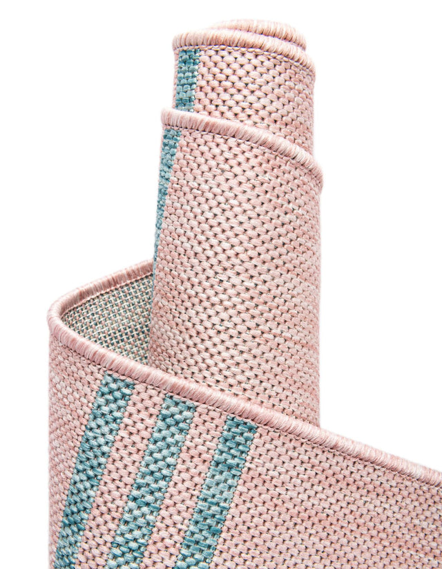 Pink and Aqua 13' 1 x 13' 1 Jill Zarin Outdoor Square Area Rug Weather Resistant for Patio, Deck, Terrace, Balcony, Porch Durable 100% Polypropylene Carpet for Outside for Sale at Rug Engine