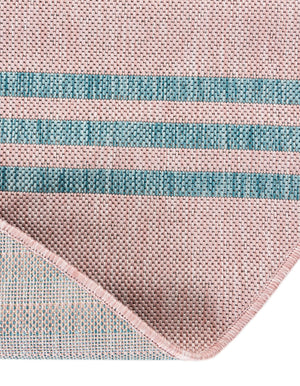 Pink and Aqua 3' 1 x 3' 1 Jill Zarin Outdoor Round Area Rug Weather Resistant for Patio, Deck, Terrace, Balcony, Porch Durable 100% Polypropylene Carpet for Outside for Sale at Rug Engine