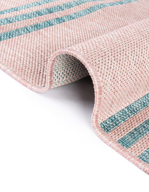 Pink and Aqua 3' 1 x 3' 1 Jill Zarin Outdoor Round Area Rug Weather Resistant for Patio, Deck, Terrace, Balcony, Porch Durable 100% Polypropylene Carpet for Outside for Sale at Rug Engine