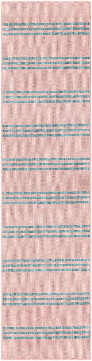 Pink and Aqua 2' x 8' Jill Zarin Outdoor Runner Area Rug Weather Resistant for Patio, Deck, Terrace, Balcony, Porch Durable 100% Polypropylene Carpet for Outside for Sale at Rug Engine