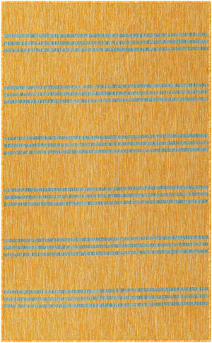 Yellow and Aqua 2' x 3' 1 Jill Zarin Outdoor Rectangle Area Rug Weather Resistant for Patio, Deck, Terrace, Balcony, Porch Durable 100% Polypropylene Carpet for Outside for Sale at Rug Engine
