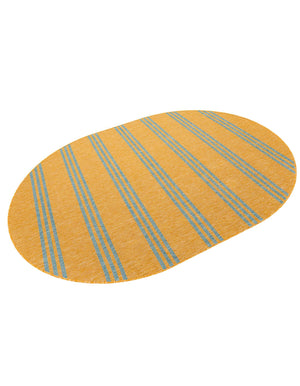 Yellow and Aqua 7' 10 x 10' Jill Zarin Outdoor Oval Area Rug Weather Resistant for Patio, Deck, Terrace, Balcony, Porch Durable 100% Polypropylene Carpet for Outside for Sale at Rug Engine