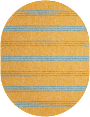 Yellow and Aqua 7' 10 x 10' Jill Zarin Outdoor Oval Area Rug Weather Resistant for Patio, Deck, Terrace, Balcony, Porch Durable 100% Polypropylene Carpet for Outside for Sale at Rug Engine