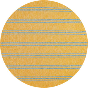 Yellow and Aqua 10' 8 x 10' 8 Jill Zarin Outdoor Round Area Rug Weather Resistant for Patio, Deck, Terrace, Balcony, Porch Durable 100% Polypropylene Carpet for Outside for Sale at Rug Engine