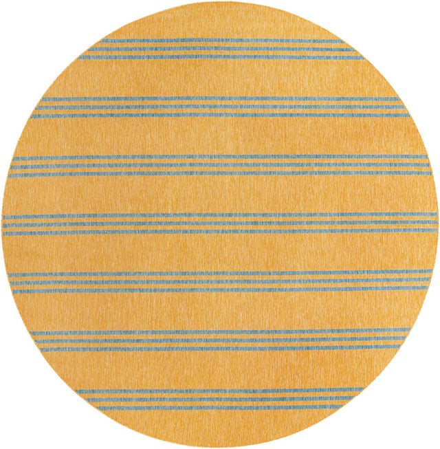 Yellow and Aqua 13' 1 x 13' 1 Jill Zarin Outdoor Round Area Rug Weather Resistant for Patio, Deck, Terrace, Balcony, Porch Durable 100% Polypropylene Carpet for Outside for Sale at Rug Engine