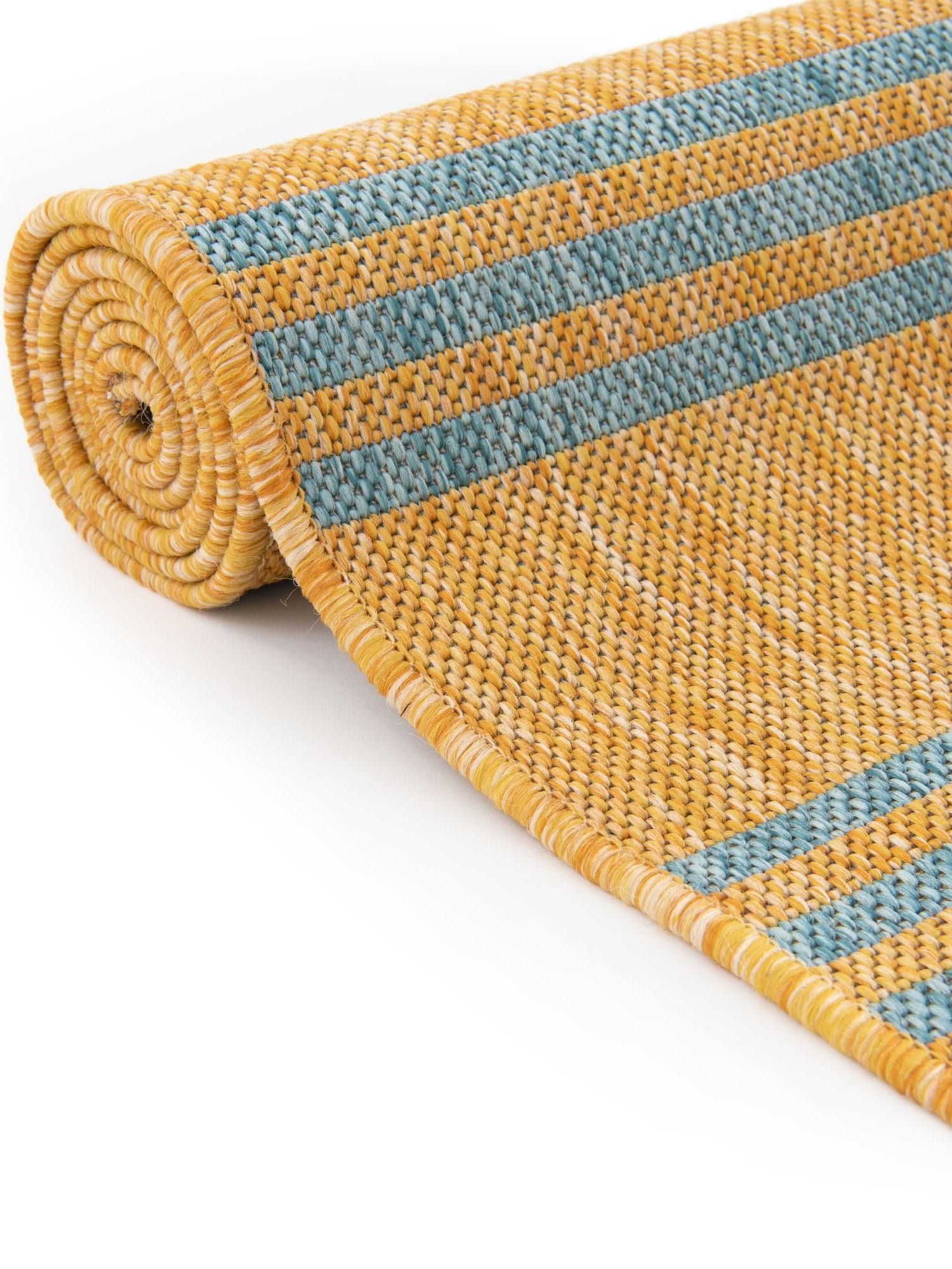 Yellow and Aqua 6' 7 x 6' 7 Jill Zarin Outdoor Round Area Rug Weather Resistant for Patio, Deck, Terrace, Balcony, Porch Durable 100% Polypropylene Carpet for Outside for Sale at Rug Engine