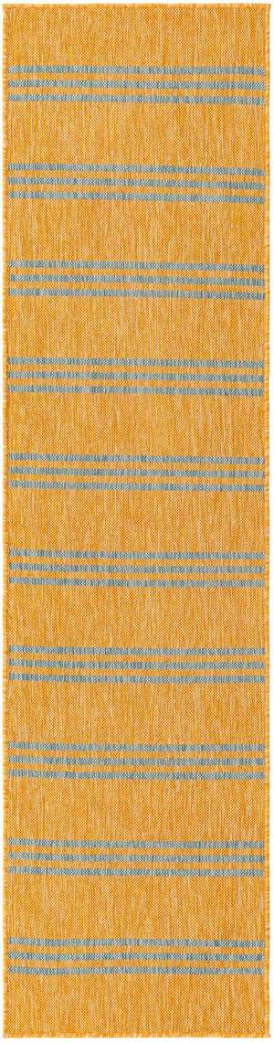 Yellow and Aqua 2' x 8' Jill Zarin Outdoor Runner Area Rug Weather Resistant for Patio, Deck, Terrace, Balcony, Porch Durable 100% Polypropylene Carpet for Outside for Sale at Rug Engine