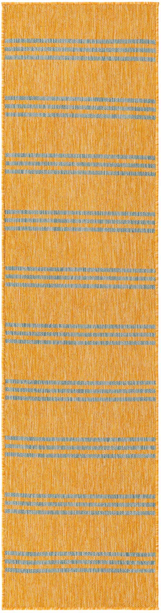 Yellow and Aqua 2' x 8' Jill Zarin Outdoor Runner Area Rug Weather Resistant for Patio, Deck, Terrace, Balcony, Porch Durable 100% Polypropylene Carpet for Outside for Sale at Rug Engine