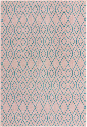 Pink and Aqua 7' 1 x 10' Jill Zarin Outdoor Rectangle Area Rug Weather Resistant for Patio, Deck, Terrace, Balcony, Porch Durable 100% Polypropylene Carpet for Outside for Sale at Rug Engine