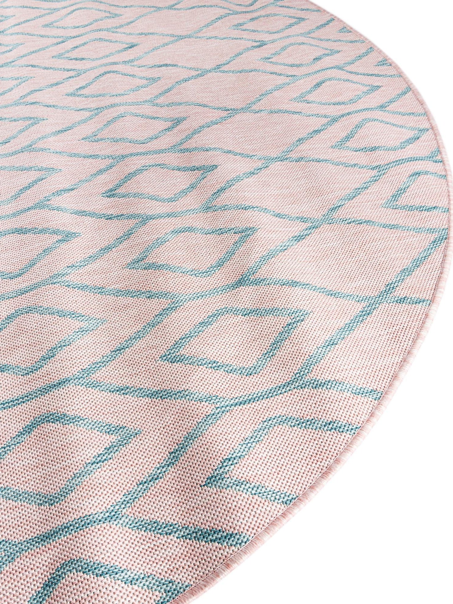 Pink and Aqua 5' 3 x 8' Jill Zarin Outdoor Oval Area Rug Weather Resistant for Patio, Deck, Terrace, Balcony, Porch Durable 100% Polypropylene Carpet for Outside for Sale at Rug Engine