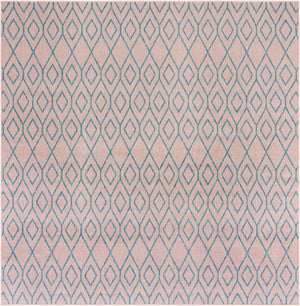 Pink and Aqua 10' 8 x 10' 8 Jill Zarin Outdoor Square Area Rug Weather Resistant for Patio, Deck, Terrace, Balcony, Porch Durable 100% Polypropylene Carpet for Outside for Sale at Rug Engine