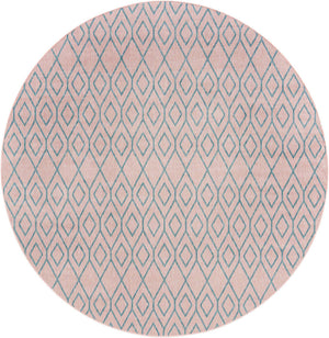 Pink and Aqua 10' 8 x 10' 8 Jill Zarin Outdoor Round Area Rug Weather Resistant for Patio, Deck, Terrace, Balcony, Porch Durable 100% Polypropylene Carpet for Outside for Sale at Rug Engine