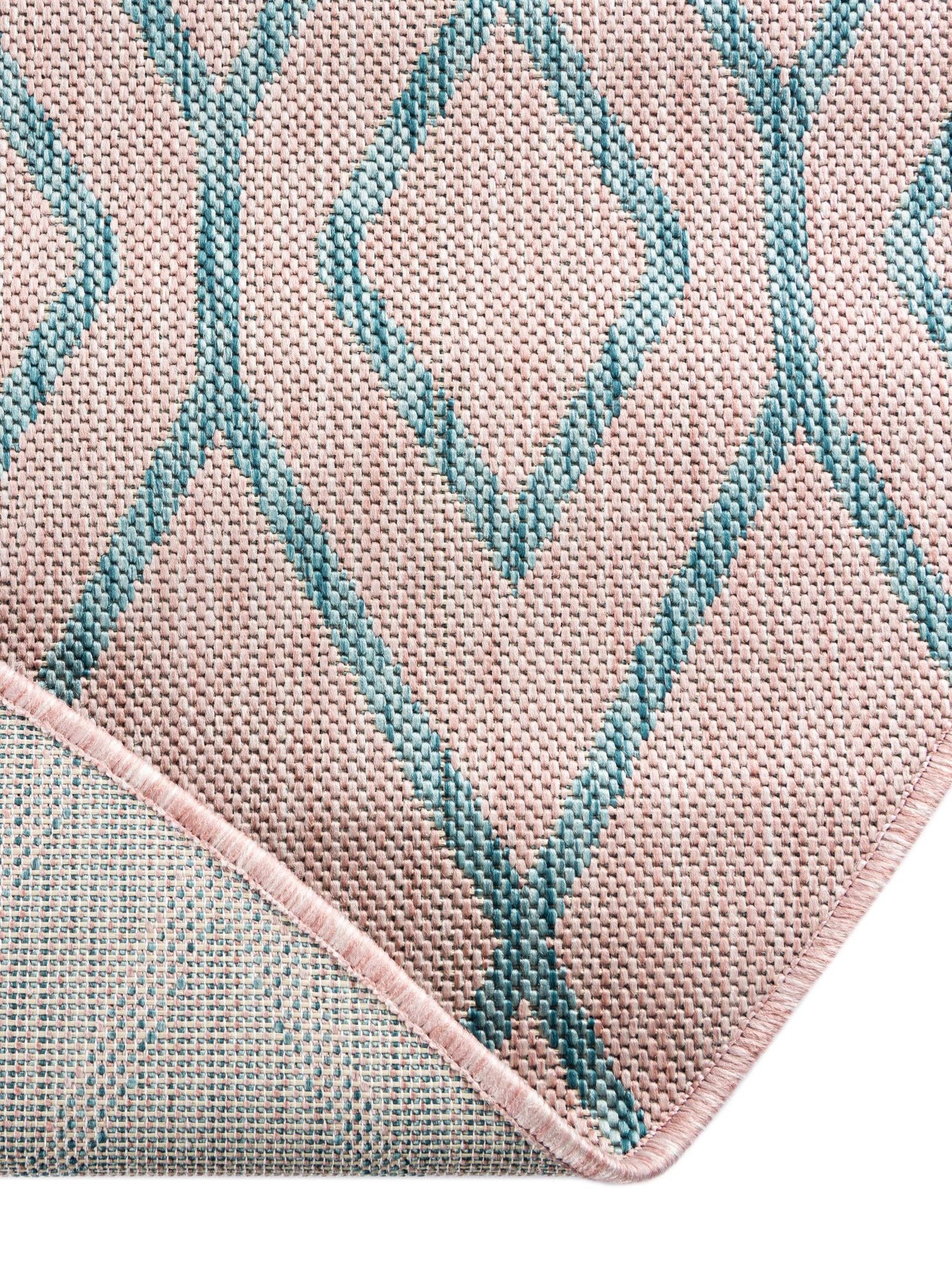 Pink and Aqua 10' 8 x 10' 8 Jill Zarin Outdoor Round Area Rug Weather Resistant for Patio, Deck, Terrace, Balcony, Porch Durable 100% Polypropylene Carpet for Outside for Sale at Rug Engine