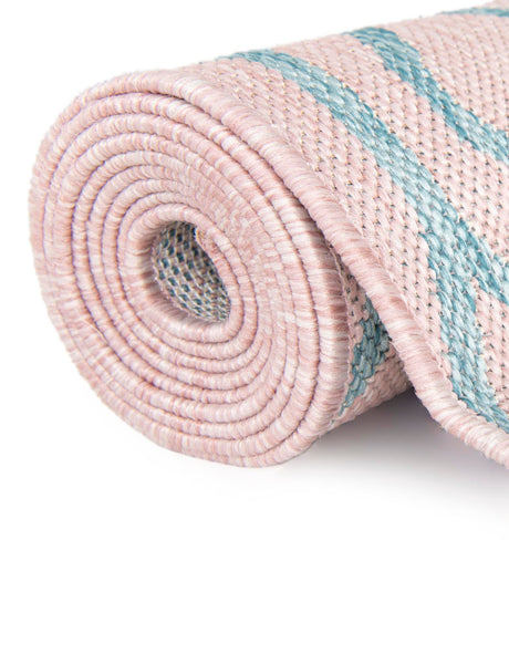 Pink and Aqua 10' 8 x 10' 8 Jill Zarin Outdoor Round Area Rug Weather Resistant for Patio, Deck, Terrace, Balcony, Porch Durable 100% Polypropylene Carpet for Outside for Sale at Rug Engine