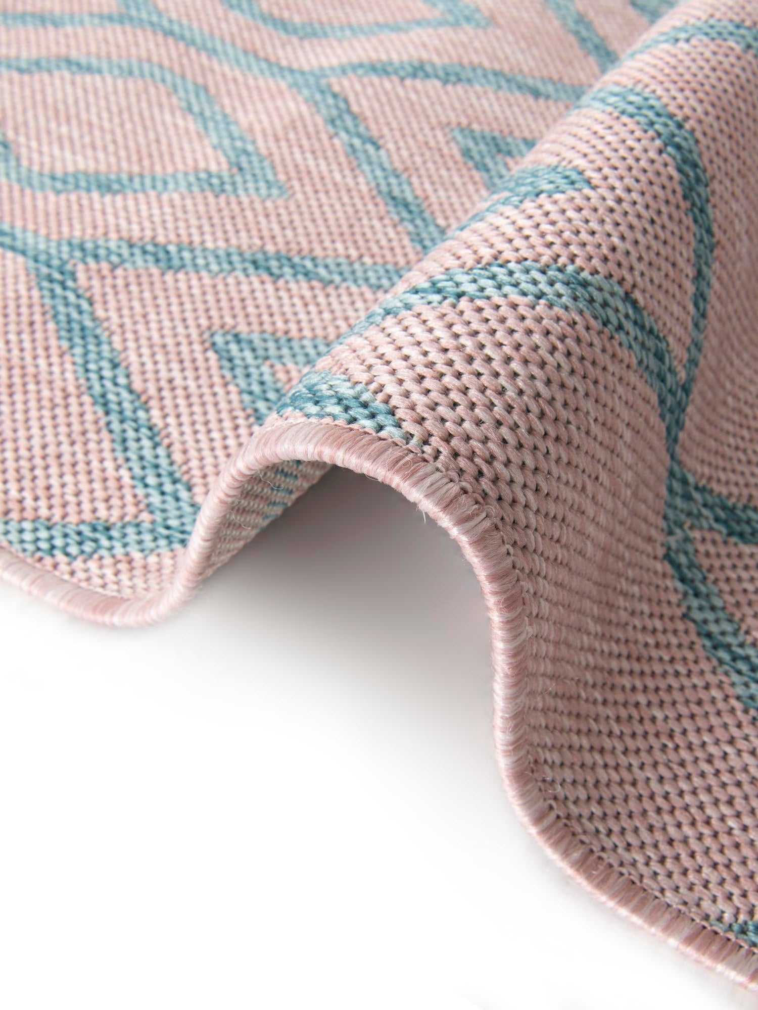 Pink and Aqua 2' x 6' 1 Jill Zarin Outdoor Runner Area Rug Weather Resistant for Patio, Deck, Terrace, Balcony, Porch Durable 100% Polypropylene Carpet for Outside for Sale at Rug Engine
