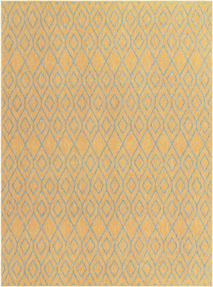 Yellow and Aqua 9' x 12' Jill Zarin Outdoor Rectangle Area Rug Weather Resistant for Patio, Deck, Terrace, Balcony, Porch Durable 100% Polypropylene Carpet for Outside for Sale at Rug Engine