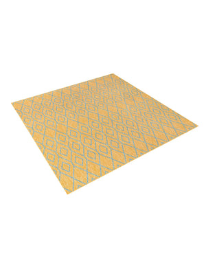 Yellow and Aqua 7' 10 x 7' 10 Jill Zarin Outdoor Square Area Rug Weather Resistant for Patio, Deck, Terrace, Balcony, Porch Durable 100% Polypropylene Carpet for Outside for Sale at Rug Engine