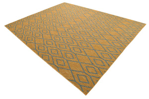 Yellow and Aqua 7' 10 x 7' 10 Jill Zarin Outdoor Square Area Rug Weather Resistant for Patio, Deck, Terrace, Balcony, Porch Durable 100% Polypropylene Carpet for Outside for Sale at Rug Engine