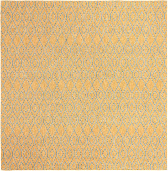 Yellow and Aqua 13' 1 x 13' 1 Jill Zarin Outdoor Square Area Rug Weather Resistant for Patio, Deck, Terrace, Balcony, Porch Durable 100% Polypropylene Carpet for Outside for Sale at Rug Engine