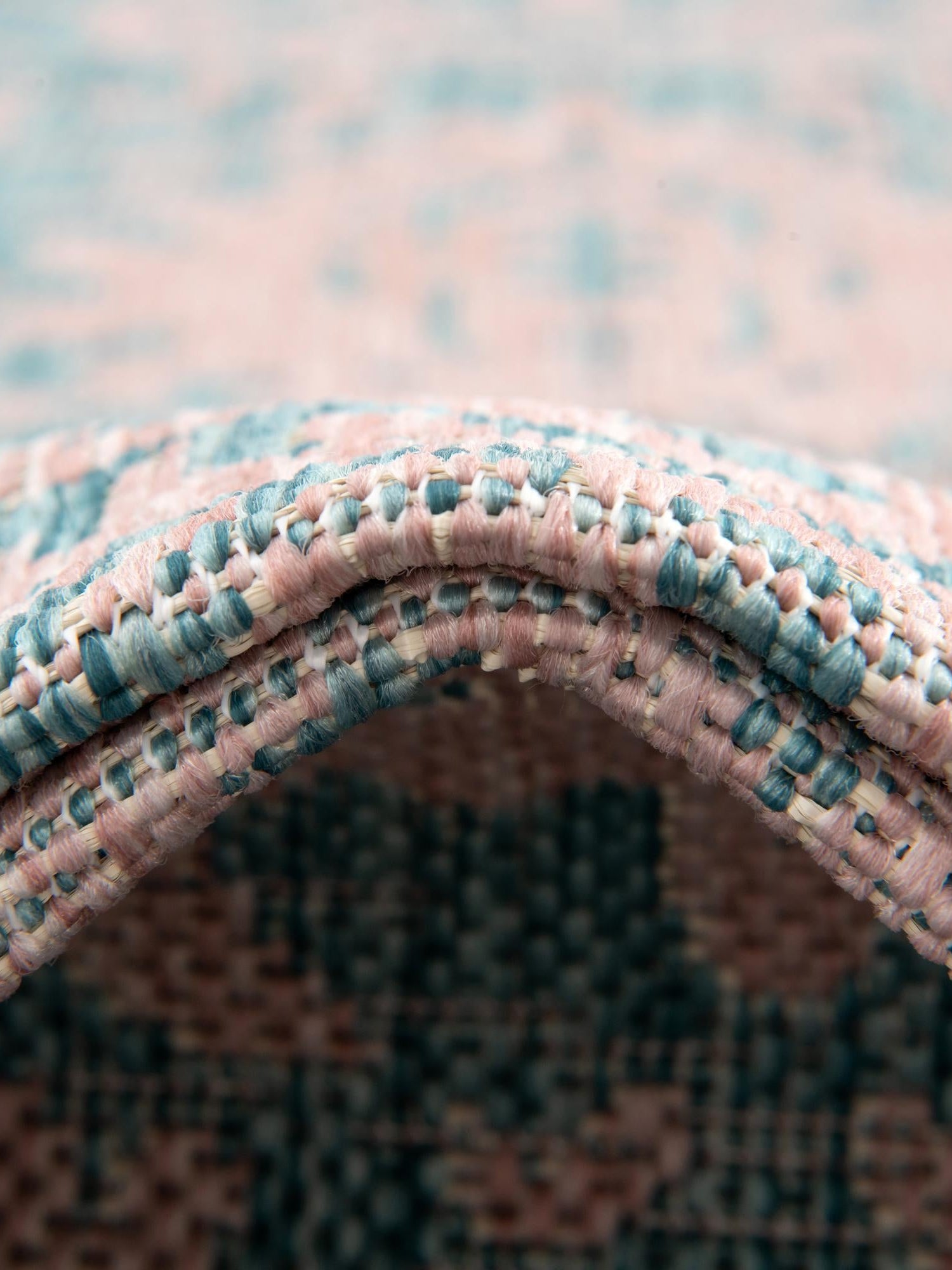 Pink and Aqua 7' 10 x 10' Jill Zarin Outdoor Oval Area Rug Weather Resistant for Patio, Deck, Terrace, Balcony, Porch Durable 100% Polypropylene Carpet for Outside for Sale at Rug Engine