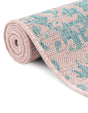 Pink and Aqua 10' 8 x 10' 8 Jill Zarin Outdoor Square Area Rug Weather Resistant for Patio, Deck, Terrace, Balcony, Porch Durable 100% Polypropylene Carpet for Outside for Sale at Rug Engine