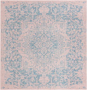 Pink and Aqua 7' 10 x 7' 10 Jill Zarin Outdoor Square Area Rug Weather Resistant for Patio, Deck, Terrace, Balcony, Porch Durable 100% Polypropylene Carpet for Outside for Sale at Rug Engine