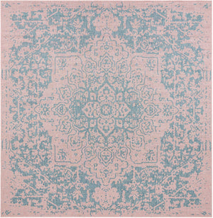 Pink and Aqua 13' 1 x 13' 1 Jill Zarin Outdoor Square Area Rug Weather Resistant for Patio, Deck, Terrace, Balcony, Porch Durable 100% Polypropylene Carpet for Outside for Sale at Rug Engine