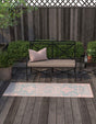 Pink and Aqua 2' x 6' 1 Jill Zarin Outdoor Runner Area Rug Weather Resistant for Patio, Deck, Terrace, Balcony, Porch Durable 100% Polypropylene Carpet for Outside for Sale at Rug Engine