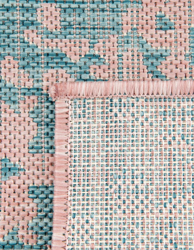 Pink and Aqua 2' x 6' 1 Jill Zarin Outdoor Runner Area Rug Weather Resistant for Patio, Deck, Terrace, Balcony, Porch Durable 100% Polypropylene Carpet for Outside for Sale at Rug Engine
