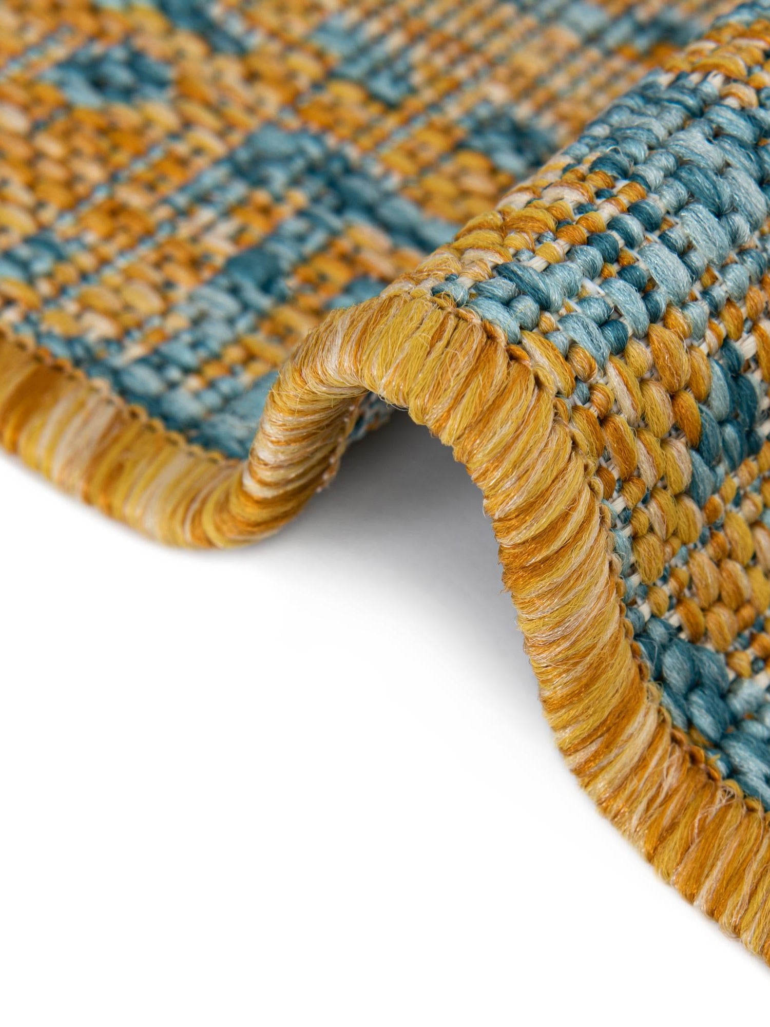 Yellow and Aqua 10' 8 x 10' 8 Jill Zarin Outdoor Round Area Rug Weather Resistant for Patio, Deck, Terrace, Balcony, Porch Durable 100% Polypropylene Carpet for Outside for Sale at Rug Engine