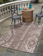 Brown 7' 10 x 10' Outdoor Bohemian Rectangle Area Rug Weather Resistant for Patio, Deck, Terrace, Balcony, Porch 100% Polypropylene Boho Carpet Mat for Sale at Rug Engine